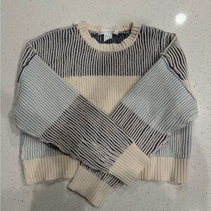 Altar'd State Cream and Black Striped Sweater